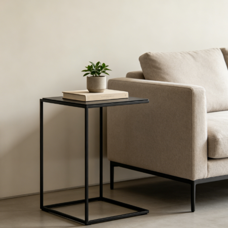 Modern Metal Frame Side Table