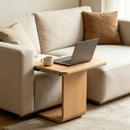 C-Shaped Sofa Side Table